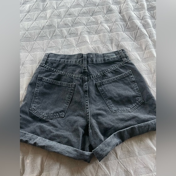 Rsq High Waisted Black Denim mom Jean Shorts - Picture 2 of 4